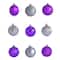 101ct. 2" Purple & Silver Shatterproof Ball Ornaments